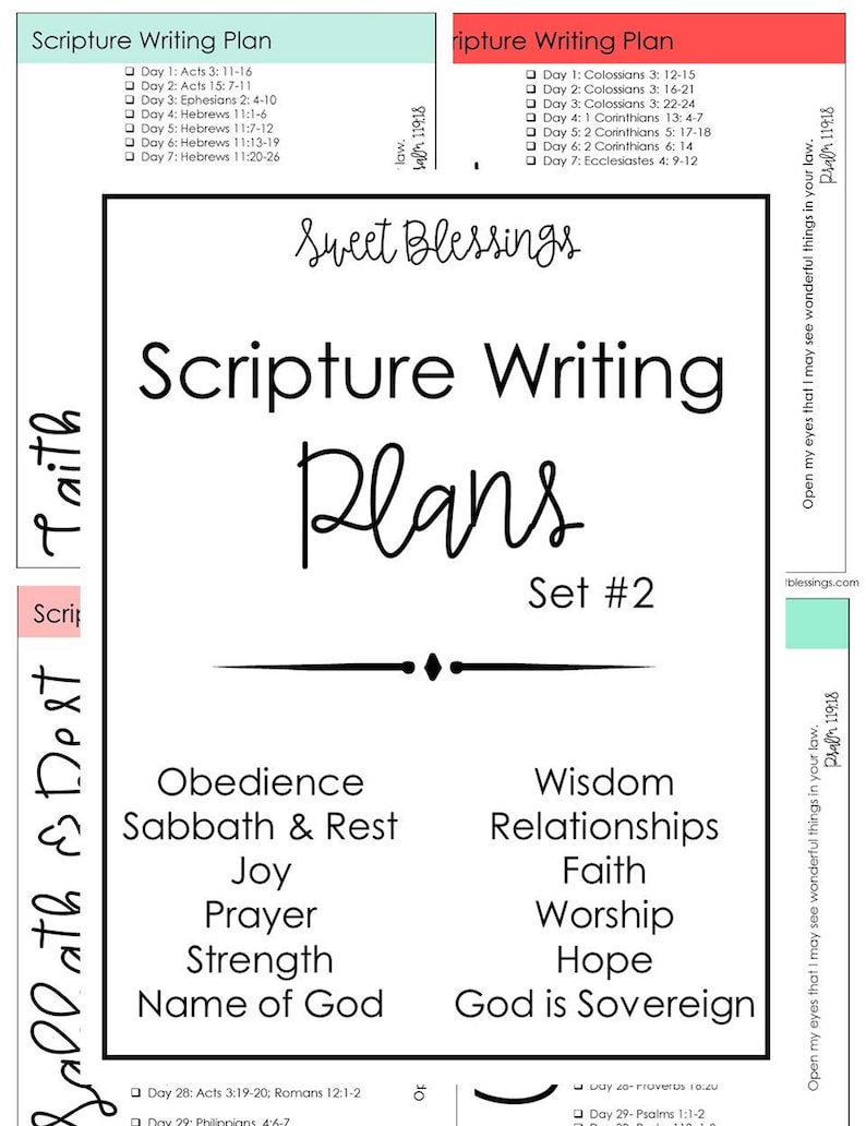 12 Month Scripture Writing Plan SET 2 DIGITAL DOWNLOAD Etsy