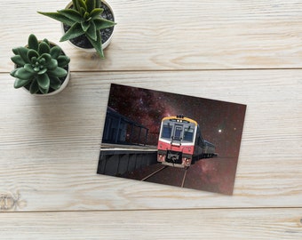 Space Train Postcard