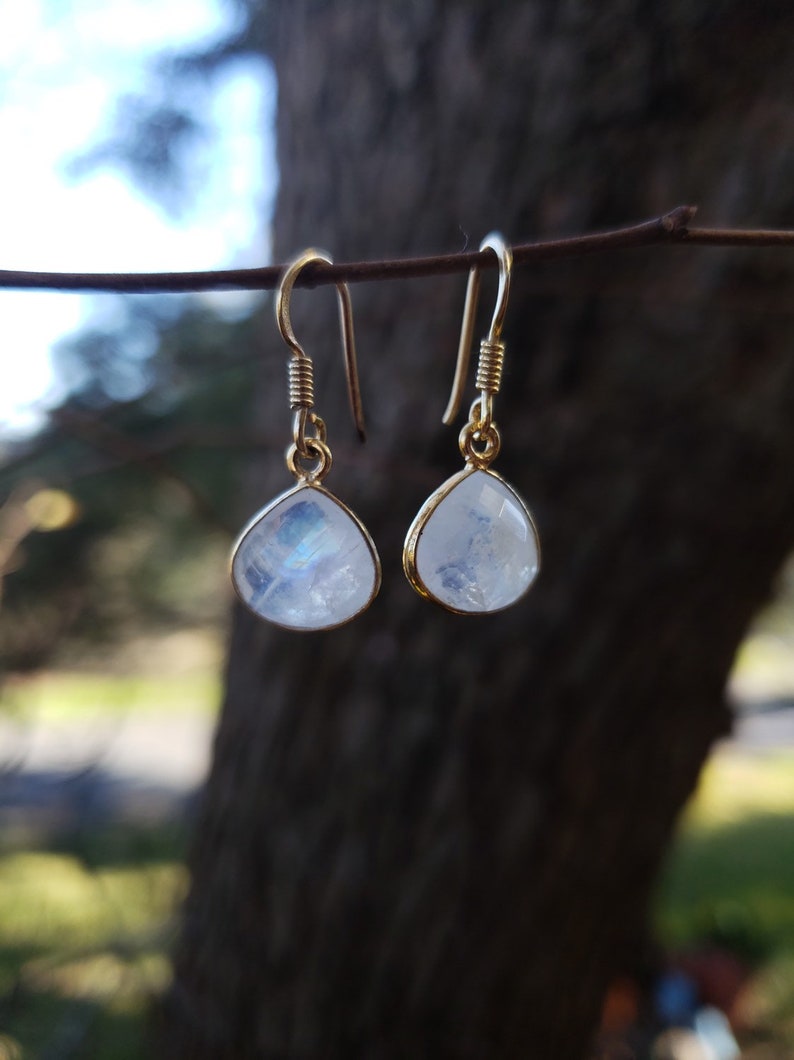 Golden Moonstone Drops \u2022 Gifts for her \u2022 Moonstone earrings