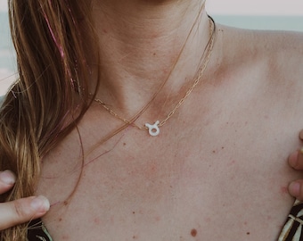 Mother of Pearl Zodiac Choker • Zodiac necklace • gold zodiac necklace