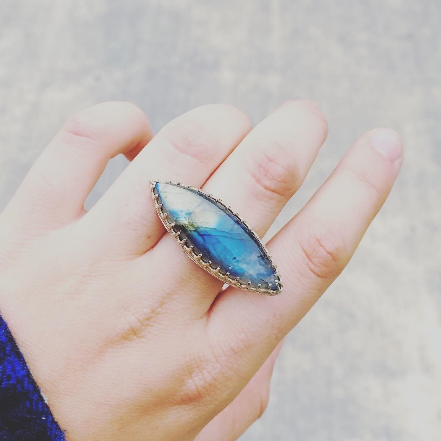 Labradorite Eye Ring
