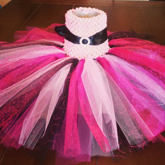 pink and black tutu dress