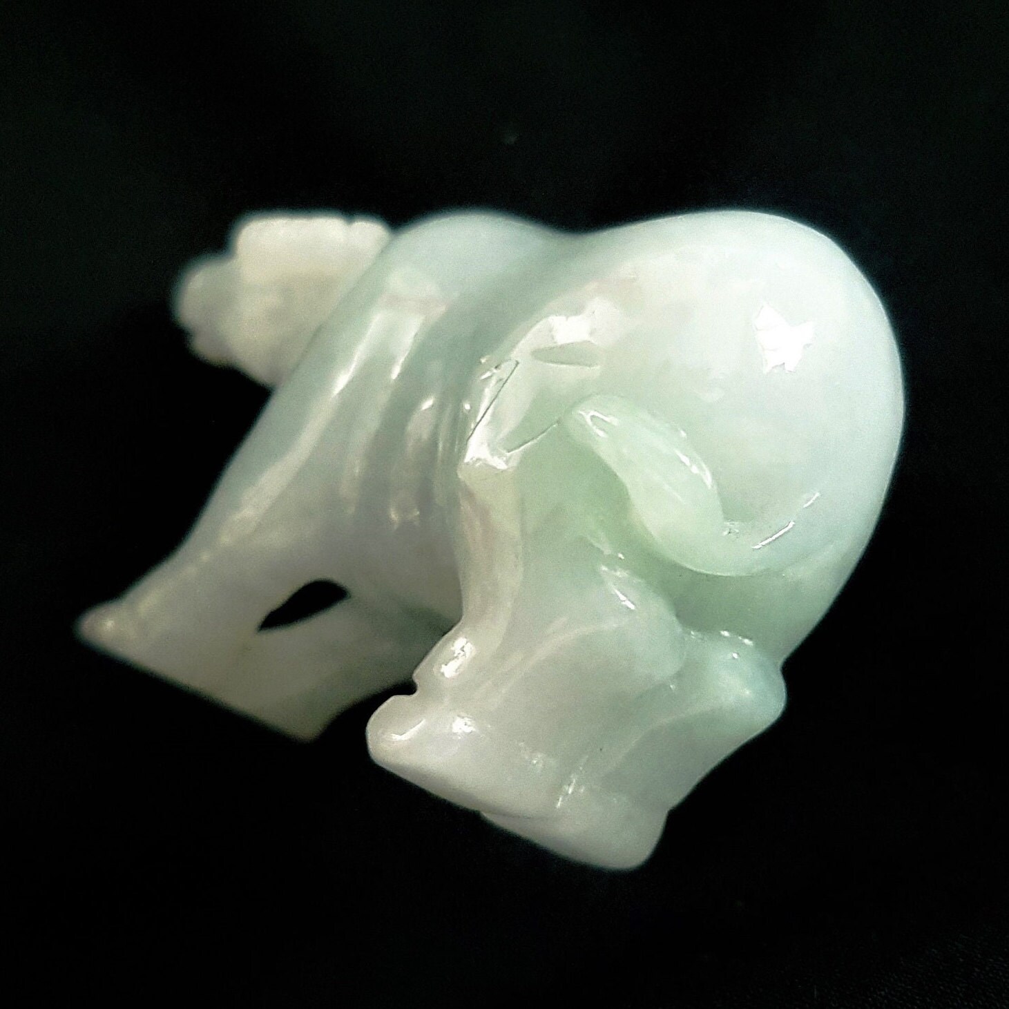 Rare Vintage 3D Buffalo Jade Carving Jade Jadeite Water Buffalo Bubalus