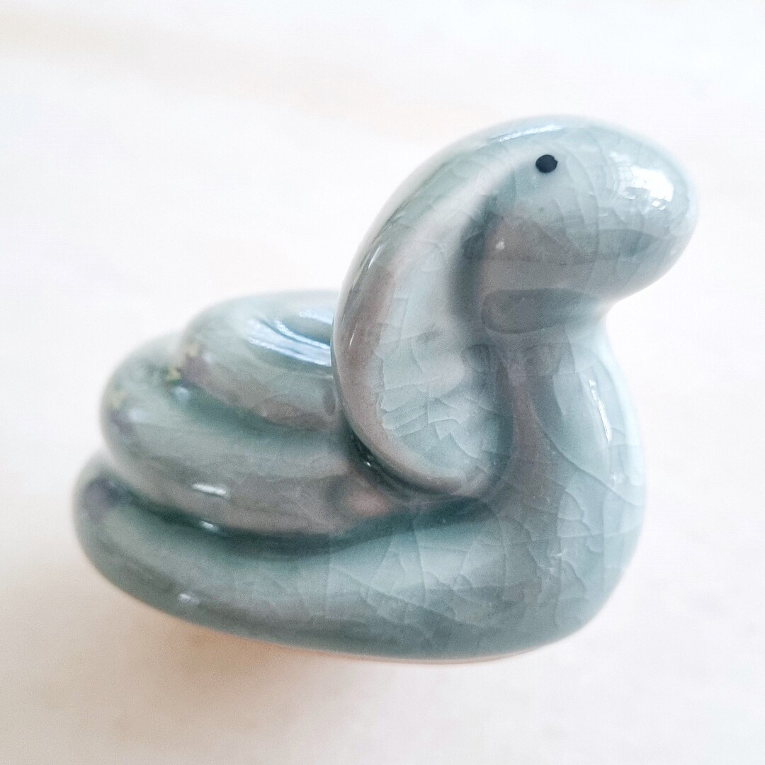 Vintage Cobra Figurine Ceramic Snake Figurine Serpent Display Art Deco ...