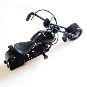 Vintage Upcycled Cruiser Motorcycle Sculpture | Art Deco | 100% Handcrafted from Different Recycled Metal Parts | Masculine Art