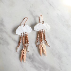 Tlanuwah Carved Shell & Copper Earrings Tsalagi Cherokee Made