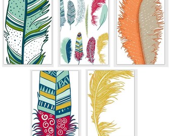 Card Set Blank Feathers Tsalagi Cherokee Designed
