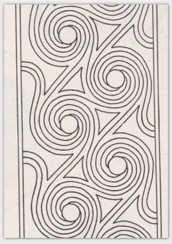 Card Pottery Design Blank Open Swirl Border Tsalagi Cherokee | Etsy