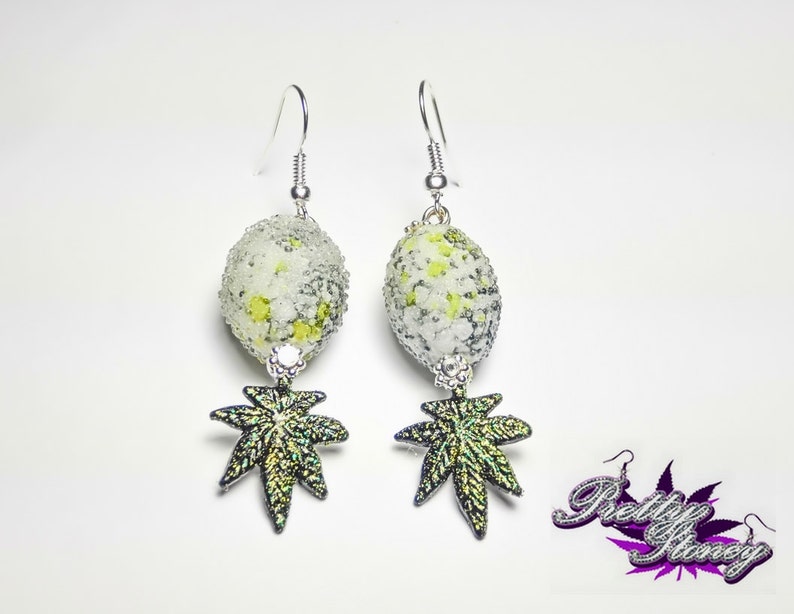 Marijuana Jewelry *Weed Jewelry Pot Leaf Jewelry Frosted Glass Marijuana Earrings by Pretty Stoney Jewelry