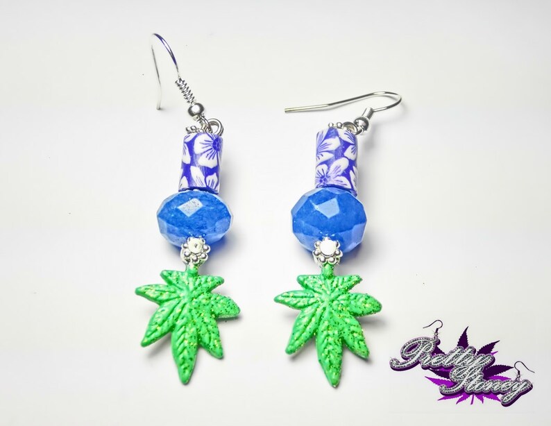 Marijuana Jewelry *Weed Jewelry Pot Leaf Jewelry Hawaiian Marijuana Earrings by Pretty Stoney Jewelry