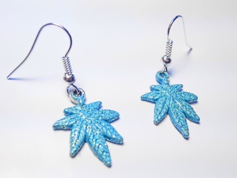 Marijuana Earrings by Pretty Stoney Jewelry