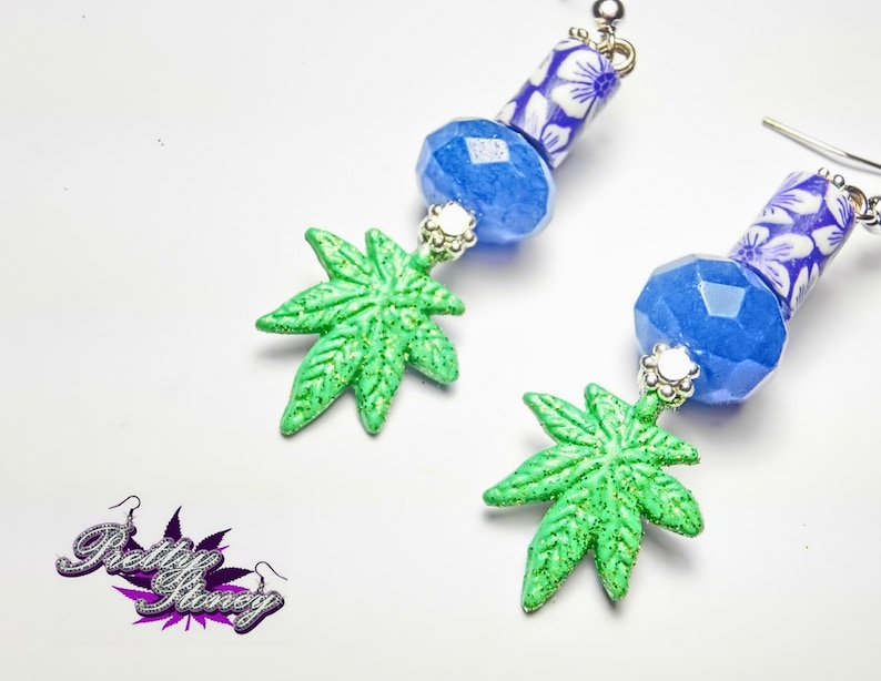 Marijuana Jewelry *Weed Jewelry Pot Leaf Jewelry Hawaiian Marijuana Earrings by Pretty Stoney Jewelry