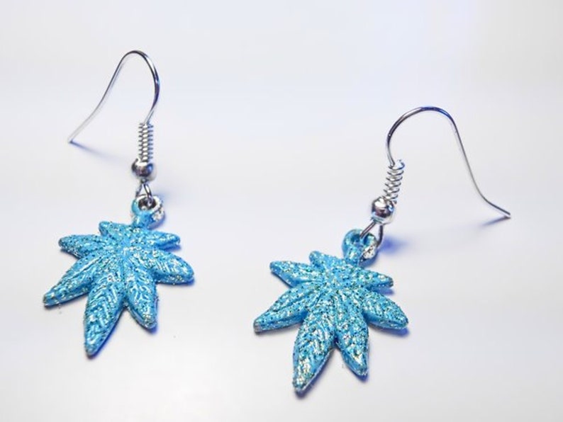 Marijuana Earrings by Pretty Stoney Jewelry