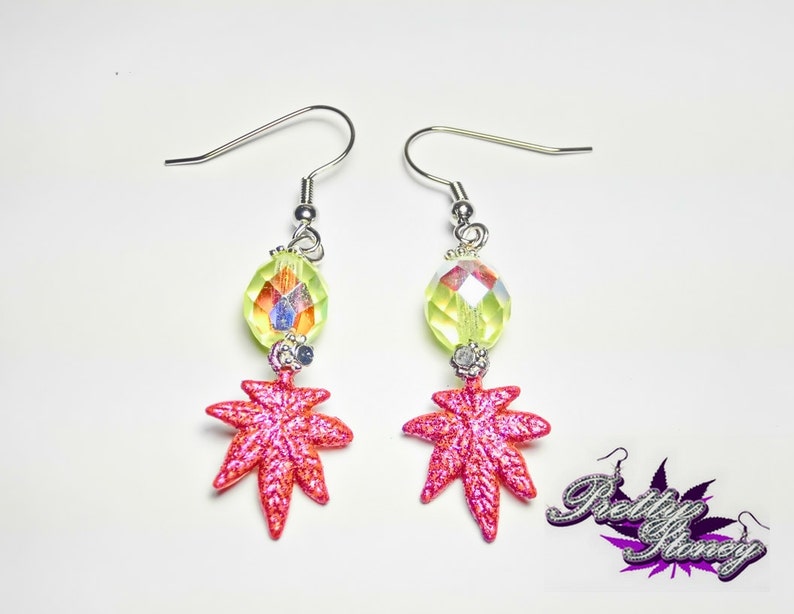 Marijuana Earrings by Pretty Stoney Jewelry