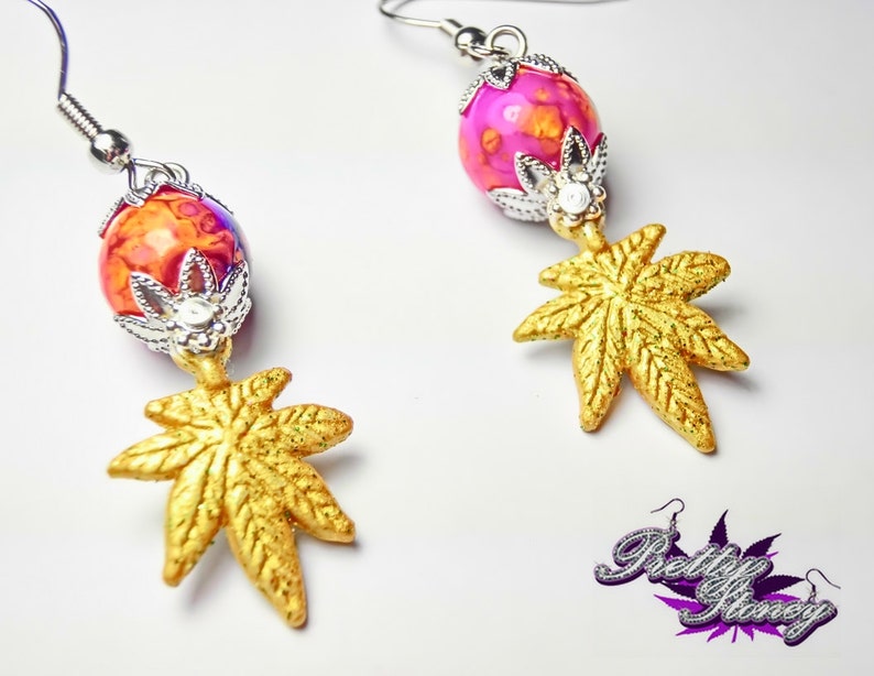 Marijuana Earrings by Pretty Stoney Jewelry *Marijuana Earrings *Cannabis Earrings *Weed Jewelry *Weed Earrings