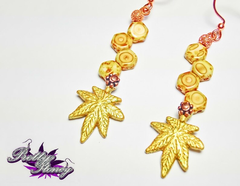 Honeycomb Marijuana Earrings by Pretty Stoney Jewelry Weed Jewelry Cannabis Jewelry Pot Jewelry Pot Leaf Jewelry Honeycomb Jewelry