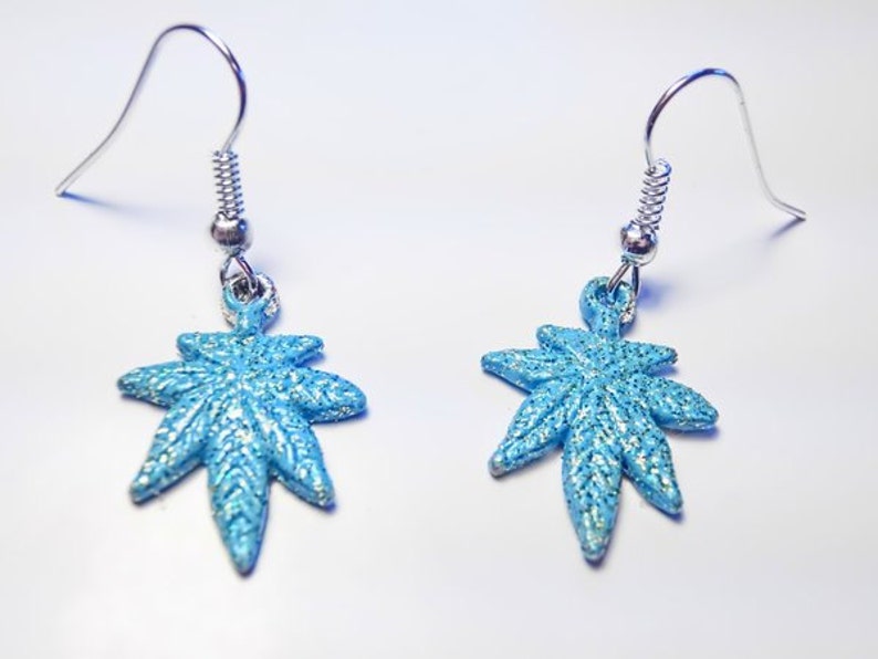 Marijuana Earrings by Pretty Stoney Jewelry