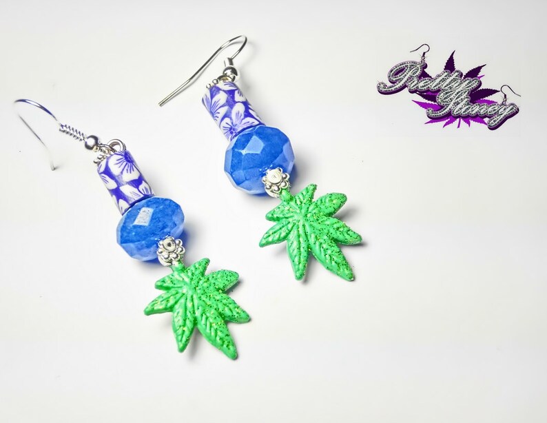 Marijuana Jewelry *Weed Jewelry Pot Leaf Jewelry Hawaiian Marijuana Earrings by Pretty Stoney Jewelry
