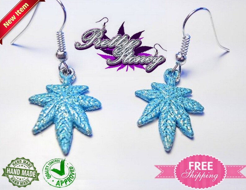 Marijuana Earrings by Pretty Stoney Jewelry