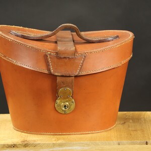 Leather and brass hat trunk