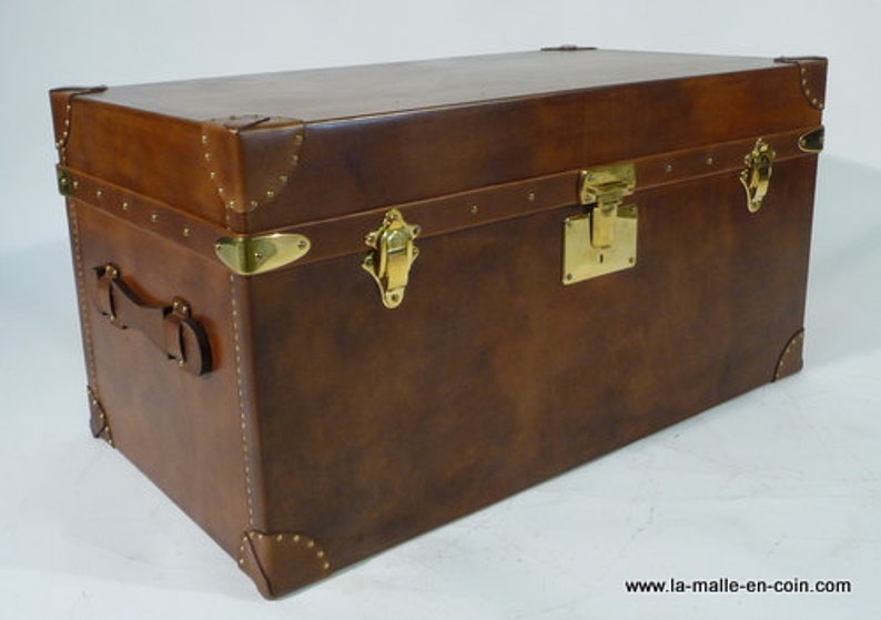 Leather Steamer Trunk Etsy