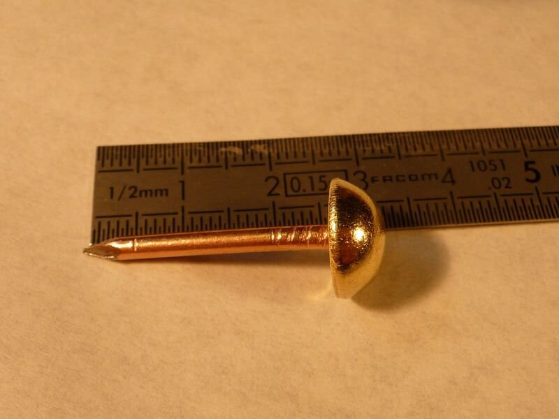 1 Clou en Laiton Massif 12 mm de Diamètre