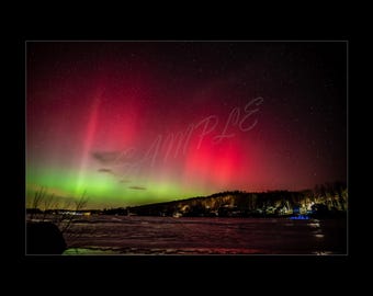 Aurora Borealis over Lake Elmore Vermont ~ 3/21/2025 10:20PM