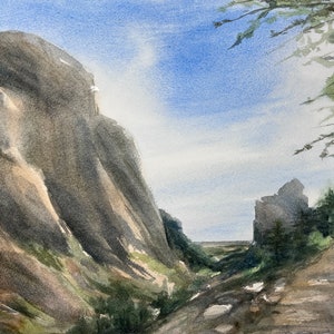 Impressionistic Mountain Landscape Painting image 2