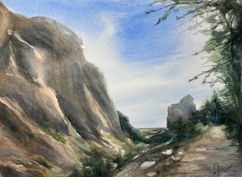 Impressionistic Mountain Landscape Painting image 2