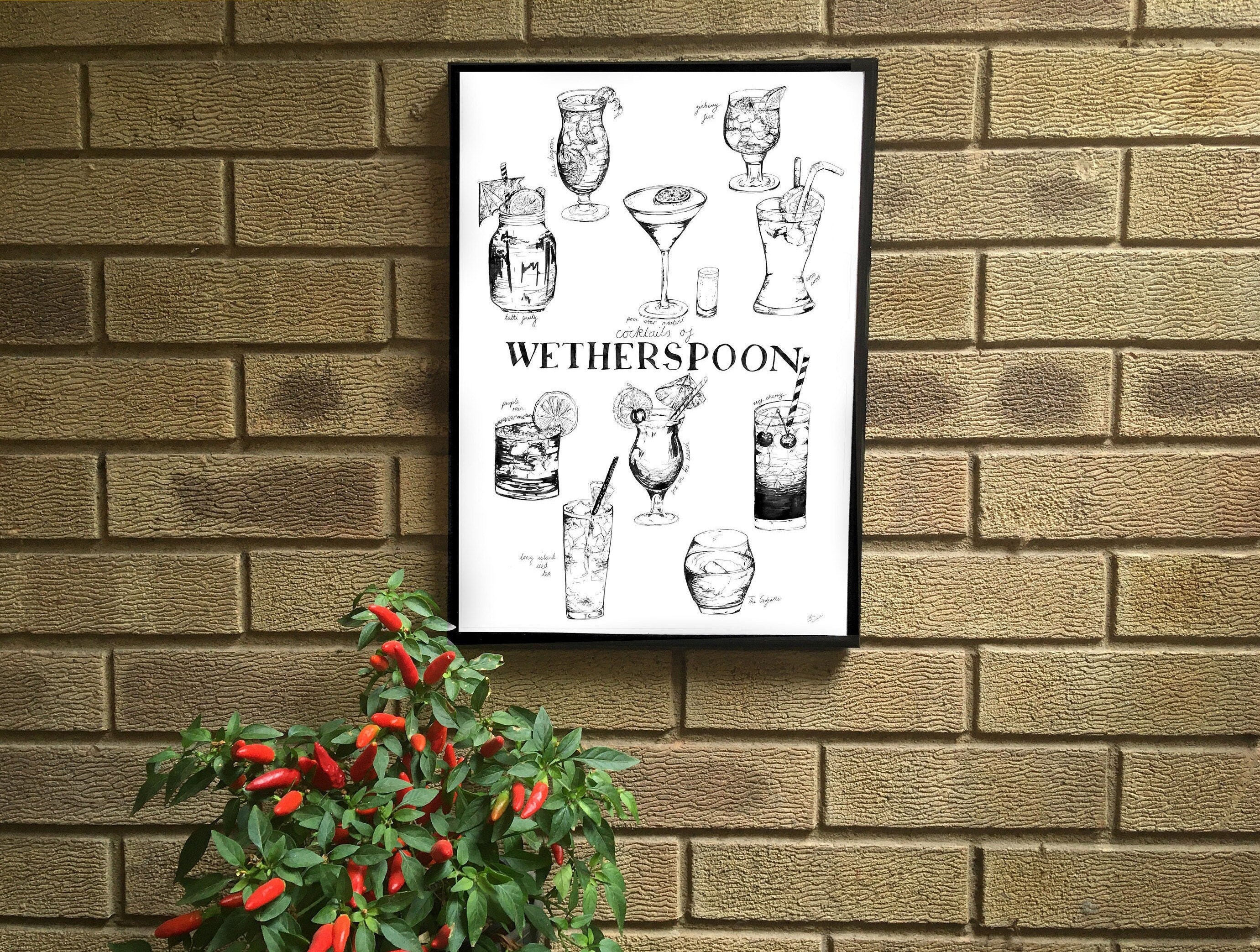 Wetherspoon Cocktail Pitchers Impresión / Wetherspoons Pub Etsy