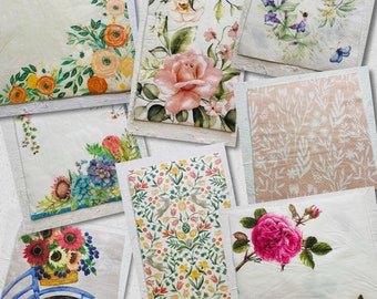 Spring Flowers Napkin Bundle - Perfect for Decoupaging - Set of 8