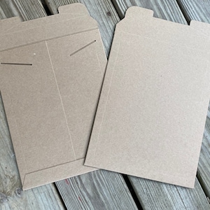 Set of 2 Stay Flat Kraft Mailer 9 3/4” x 12 1/4” Tab Lock Recycled Mailer | Perfect for Shipping Art Prints | Rigid Envelopes for Documents