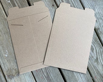 Set of 2 Stay Flat Kraft Mailer 9 3/4” x 12 1/4” Tab Lock Recycled Mailer | Perfect for Shipping Art Prints | Rigid Envelopes for Documents