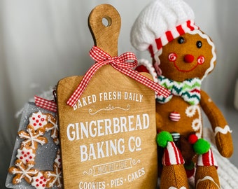 Gingerbread Bakery Cutting Board Decor | 10x5”