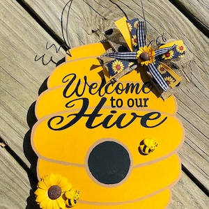 Welcome to our Hive Vinyl Decal | Beehive Vinyl Sticker | Bee Decor | Bee Vinyl Decal