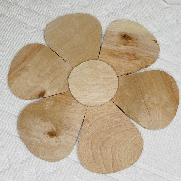 Unfinished Wooden Daisy Craft Kit | Hand Cut from 1/4” Birch Wood | Finished Flower Measures 12.5-13” | Not a Finished Product | Spring