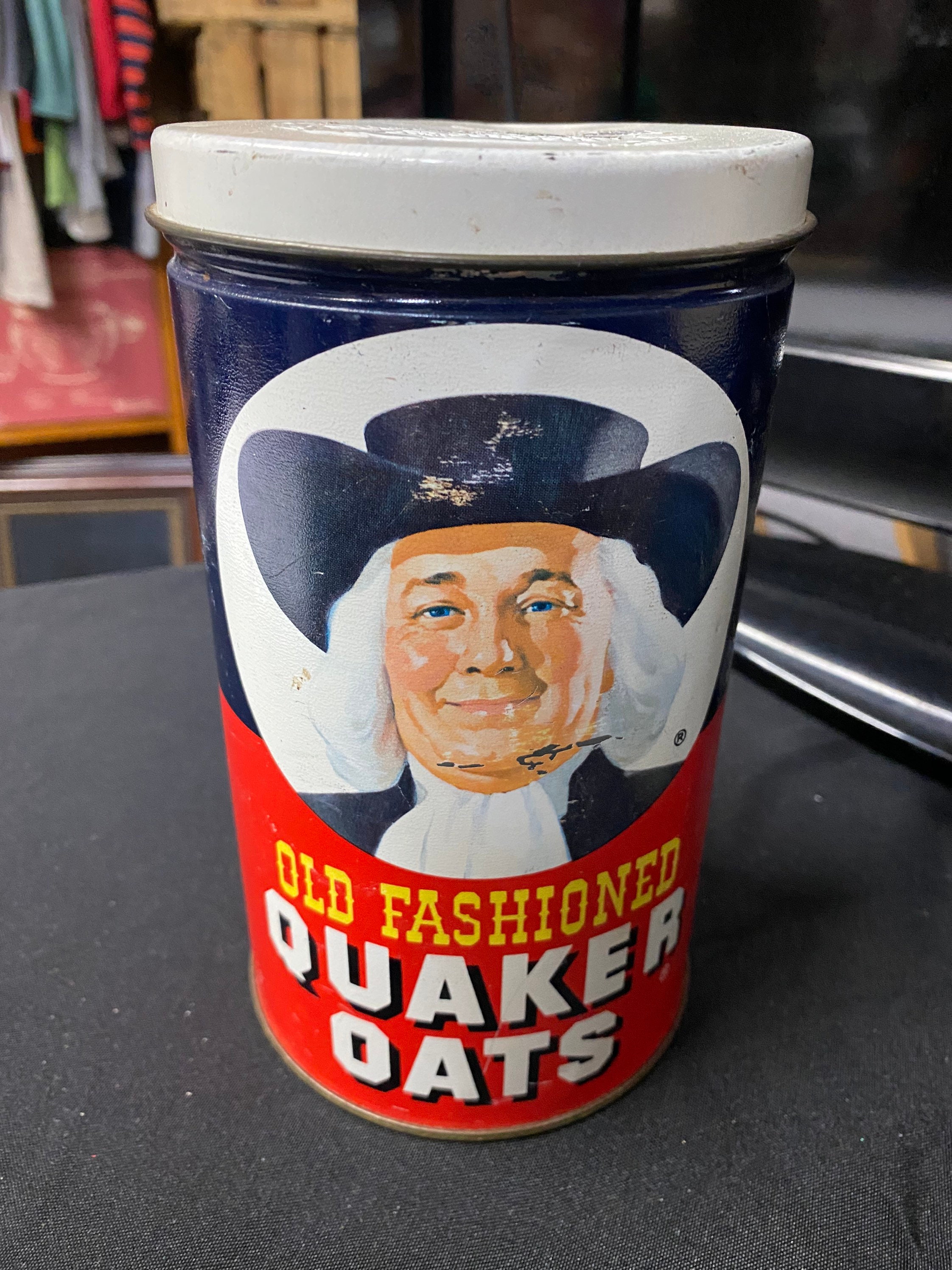 Vintage Quick Quaker Oats Cardboard Collectible Oatmeal Container *EMPTY*