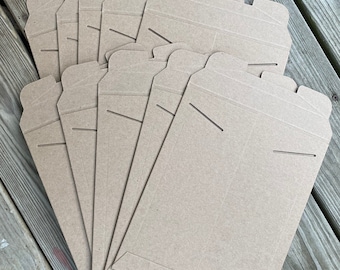 Set of 10 Stay Flat Kraft Mailer 9 3/4” x 12 1/4” Tab Lock Recycled Mailer | Perfect for Shipping Art Prints | Rigid Envelopes for Documents