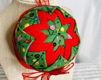 Vintage Quilted Fabric Christmas Ornaments | Handmade | 80s/90s