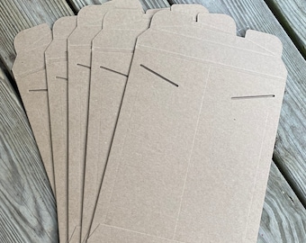 Set of 5 Stay Flat Kraft Mailer 9 3/4” x 12 1/4” Tab Lock Recycled Mailer | Perfect for Shipping Art Prints | Rigid Envelopes for Documents