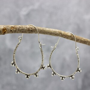 Large Granulated Hoop Earrings in Sterling Silver image 6
