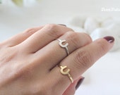 Horse Shoe Adjustable Ring in Gold / Silver.  Lucky Charm. Everyday Wear. Unisex Gift (PPRG- 18)