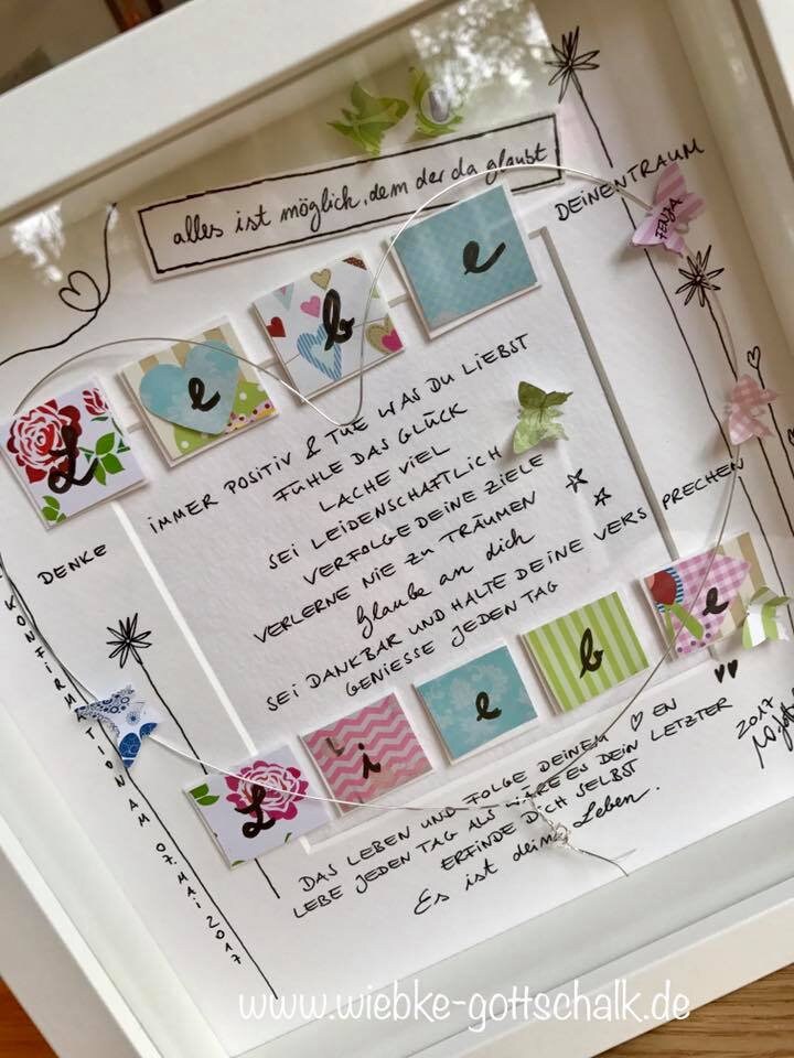 Bild " Lebe DEIN Leben" zur Konfirmation Etsy.de