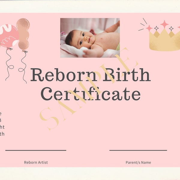 Reborn Baby Boy/Girl/Unisex Birth Certificate- **Digital Download**