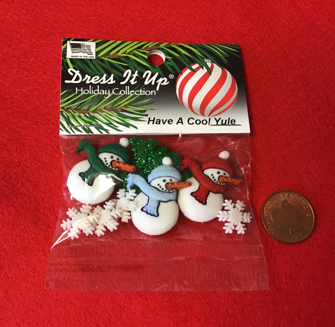 Christmas Holiday Buttons & Embellishments Snowmennovelty Etsy UK