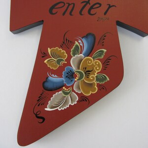 Norwegian Rosemaling on a wood cross image 3