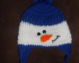 Crochet Snowman hat baby hat winter baby hat baby boy baby girl photo prop winter accessories Winter hat Frosty the snowman photo prop