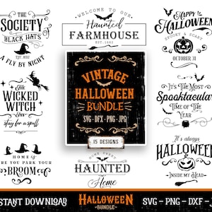 VINTAGE HALLOWEEN Svg,  Old Halloween svg, Happy Halloween svg, Halloween Bundle, SVG for Cricut, Printable, file for cut, Halloween Clipart