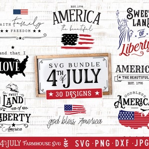 Patriotic SVG - quatrième juillet svg - 4 juillet SVG Bundle - 4 juillet svg - Jour de l’indépendance svg - Cricut - Amérique Svg