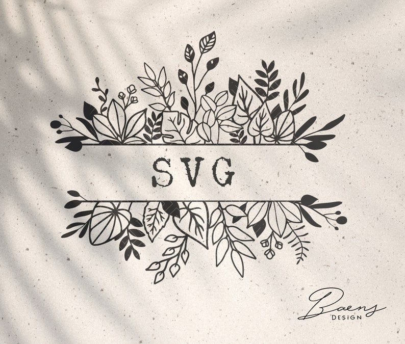 Download Flower Border SVG Leaf svg Flower Monogram Split Monogram ...